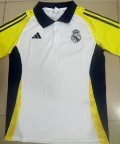 24/25 Real Madrid POLO White with yellow S-XXL