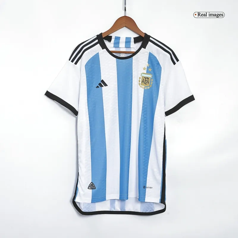 2022 Argentina World Cup Champion Edition 3 stars Home Jersey Player Version - 图片 4