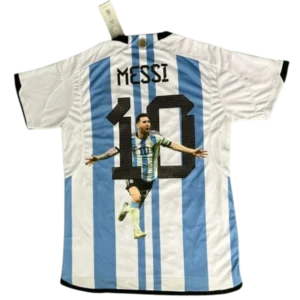 2022 Nation Argentina World Cup Champion Messi #10 First Anniversary Special Edition Soccer Jersey