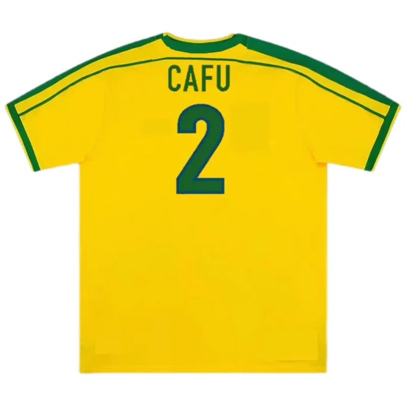 Brazil Nation Retro Ronaldo #9 Rivaldo #10 Cafu #2 Leonardo #18 R.carlos #6 Denilson #19 Jersey Home World Cup 1998 - 图片 22