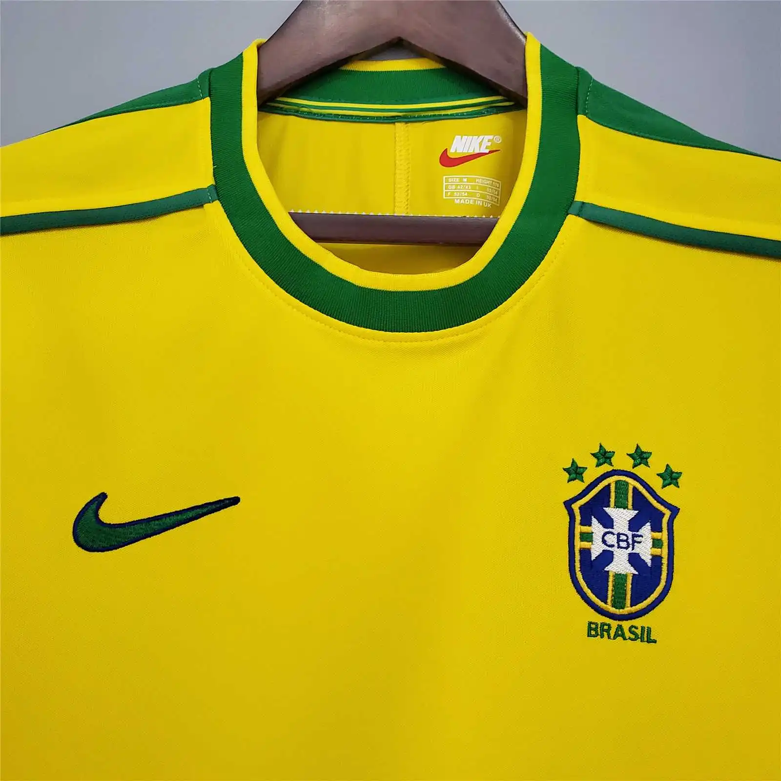 Brazil Nation Retro Ronaldo #9 Rivaldo #10 Cafu #2 Leonardo #18 R.carlos #6 Denilson #19 Jersey Home World Cup 1998 - 图片 7