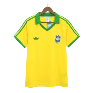 Brazil Nation Home Soccer Retro Yellow Jersey 1977