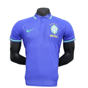 Brazil Nike Men's 2024 Slim Fit POLO Shirt - Blue